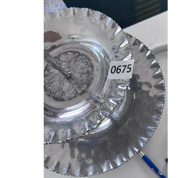 Cromwell Hand Wrought Aluminum 2 tier Server - Picture 8 of 8